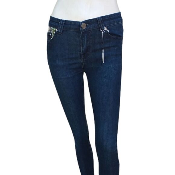 407916....Vigoss Skinny Jeans Juniors Size 14, W25" 28"Inseam 8"Rise - Picture 2 of 6